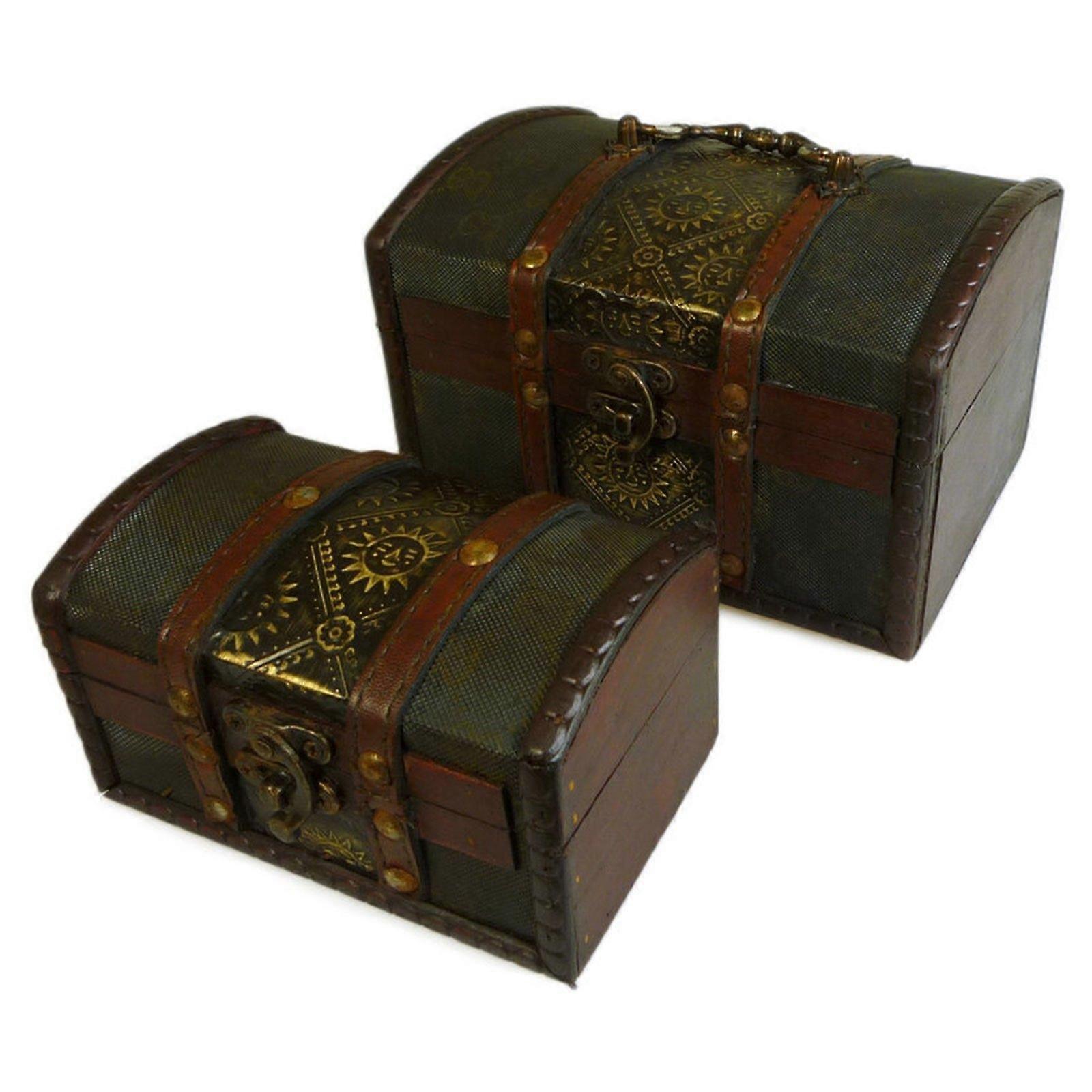 Sets of 2 Colonial Boxes - Metal Embossed X 1