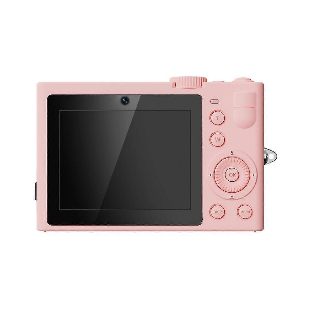 5K Digital Camera for Photography Compact Digital Camera Front and Rear Dual Lens Camera Autofocus Selfie Camera Pink