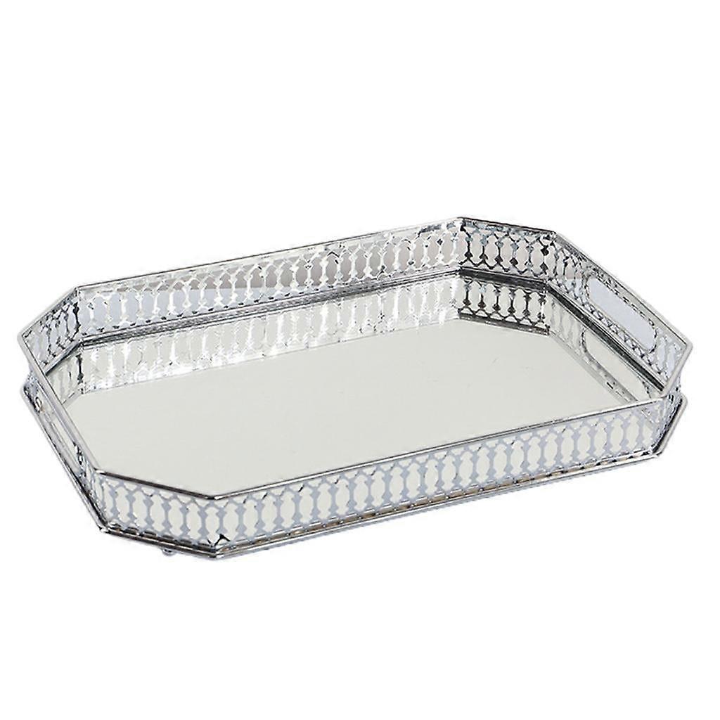 Rectangle Mirror Tray, Serving Tray Decorative, Tray for Dresser, Vanity