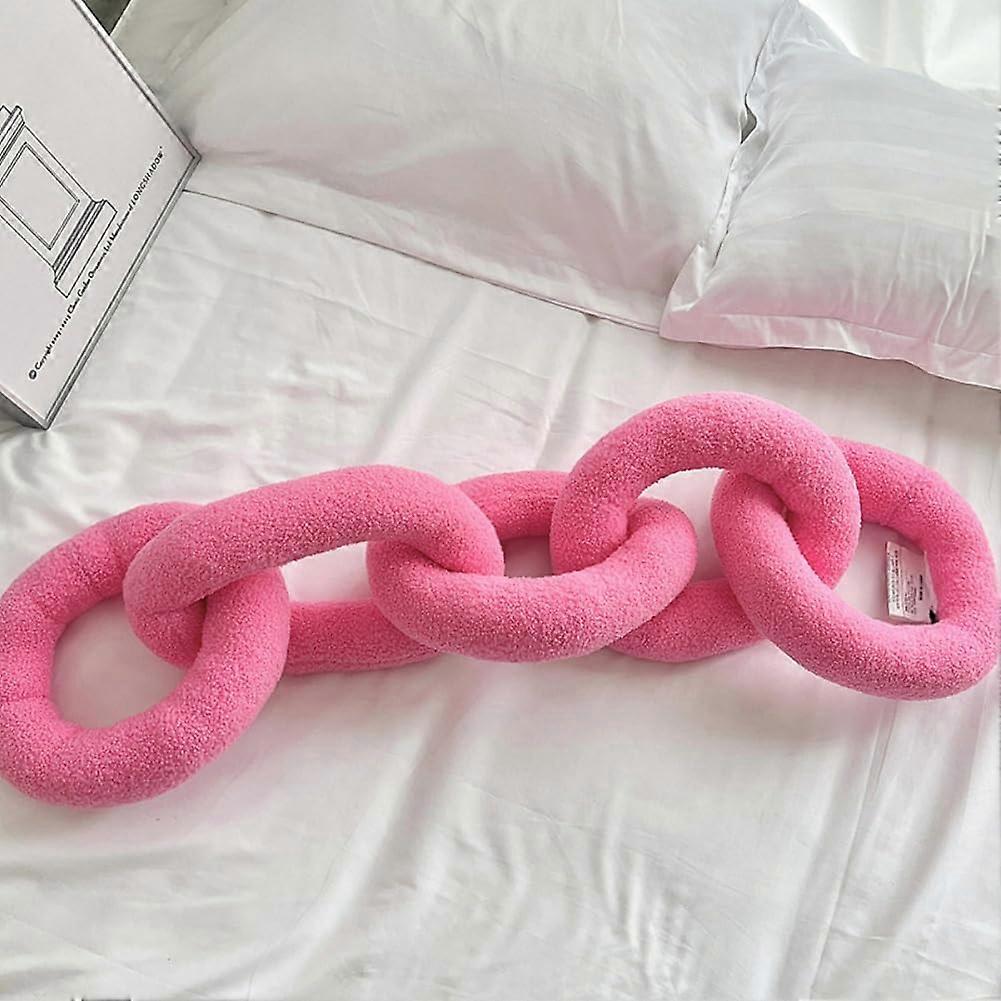 Knot Pillow Knotted Chain Shape Cushion with Comfortable Support for Bed Sofa Dorm Decor Pink