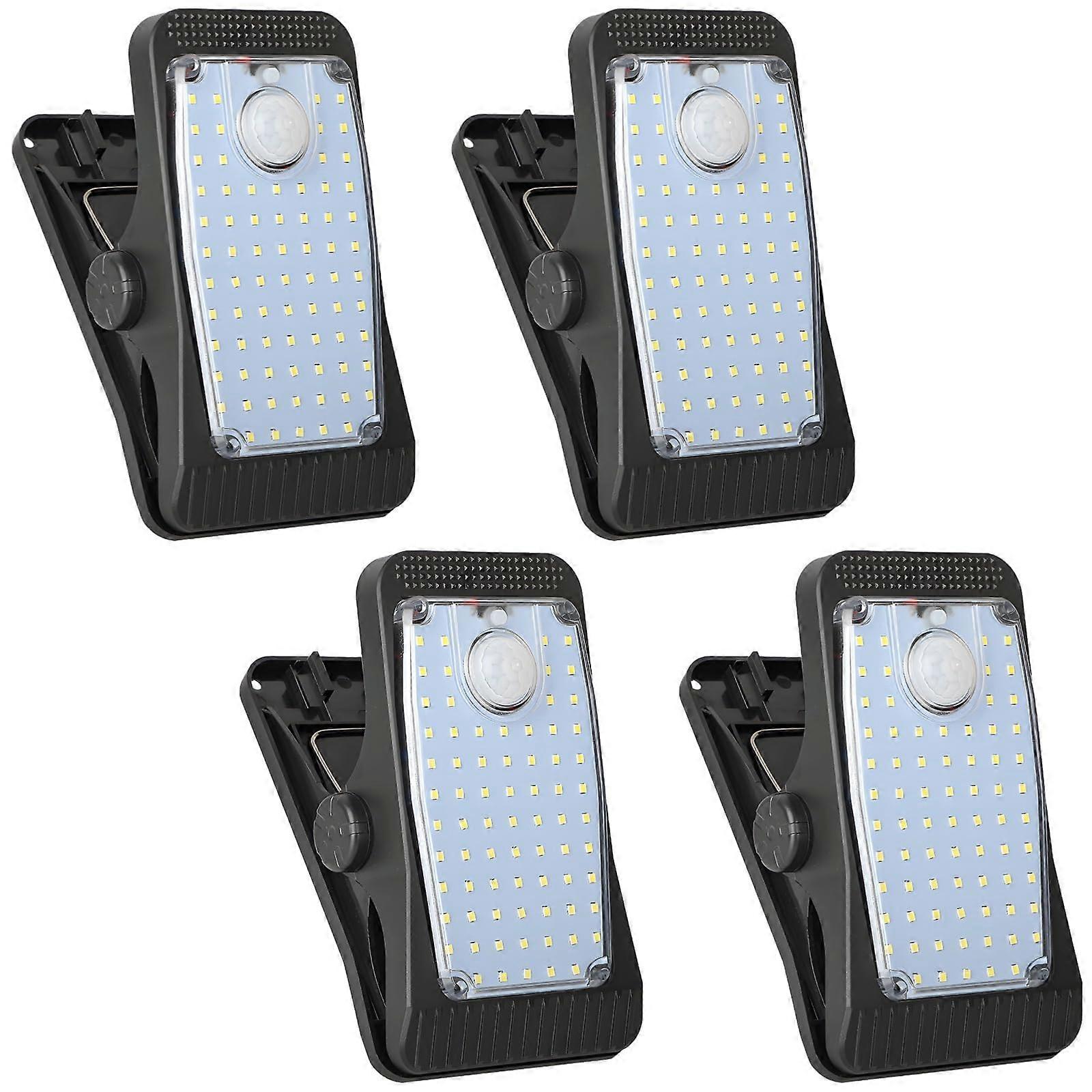 Outdoor Solar Motion Sensor Lights Waterproof ClipOn Deck Lights TypeC Charging White And Warm Light 2Pack 4Pack