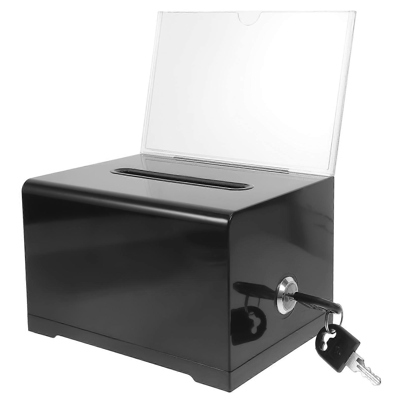 Acrylic Ballot Box Clear Donation Box for Voting with Lock and Holder