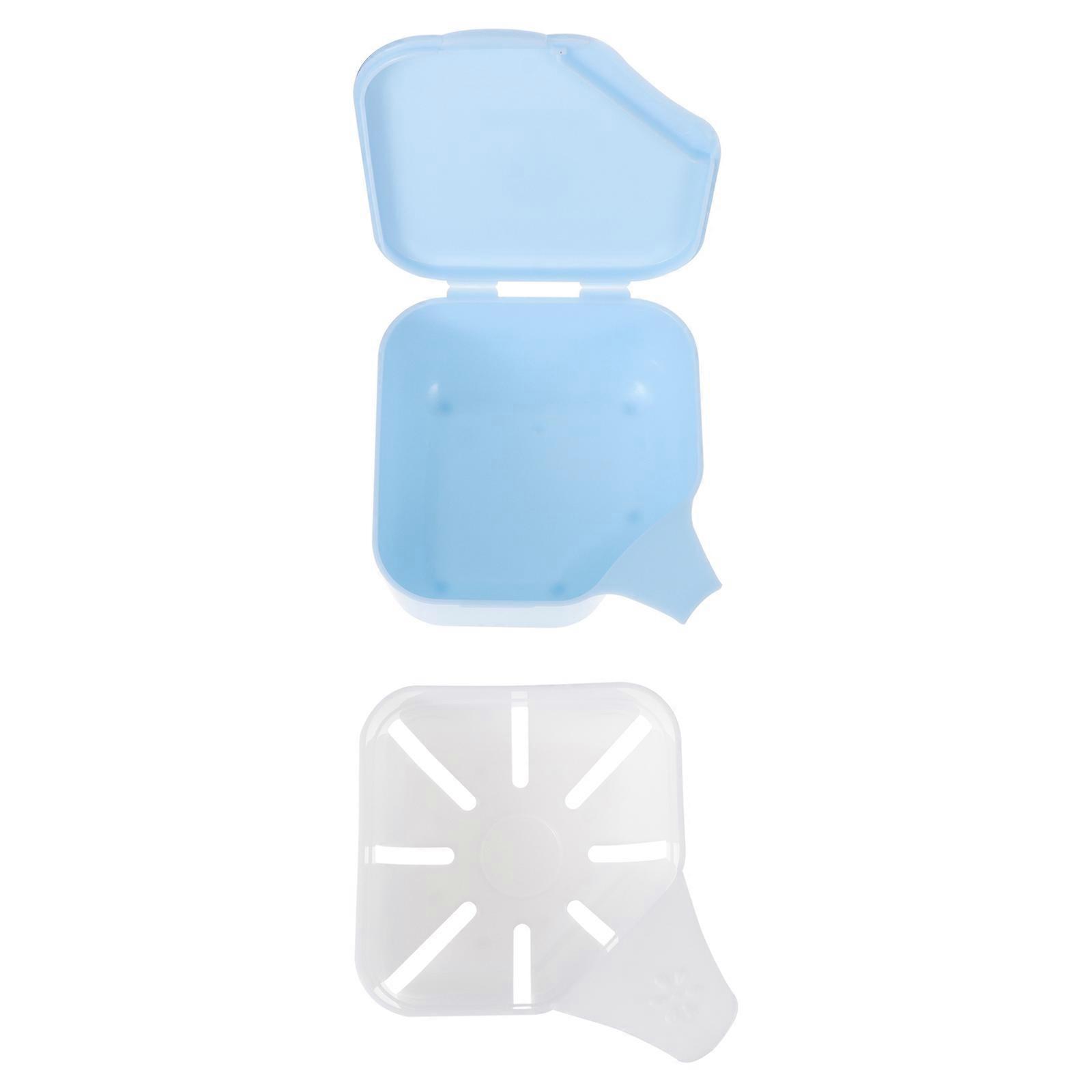 Denture Cleaning Case Double Layer Storage Box with Strainer