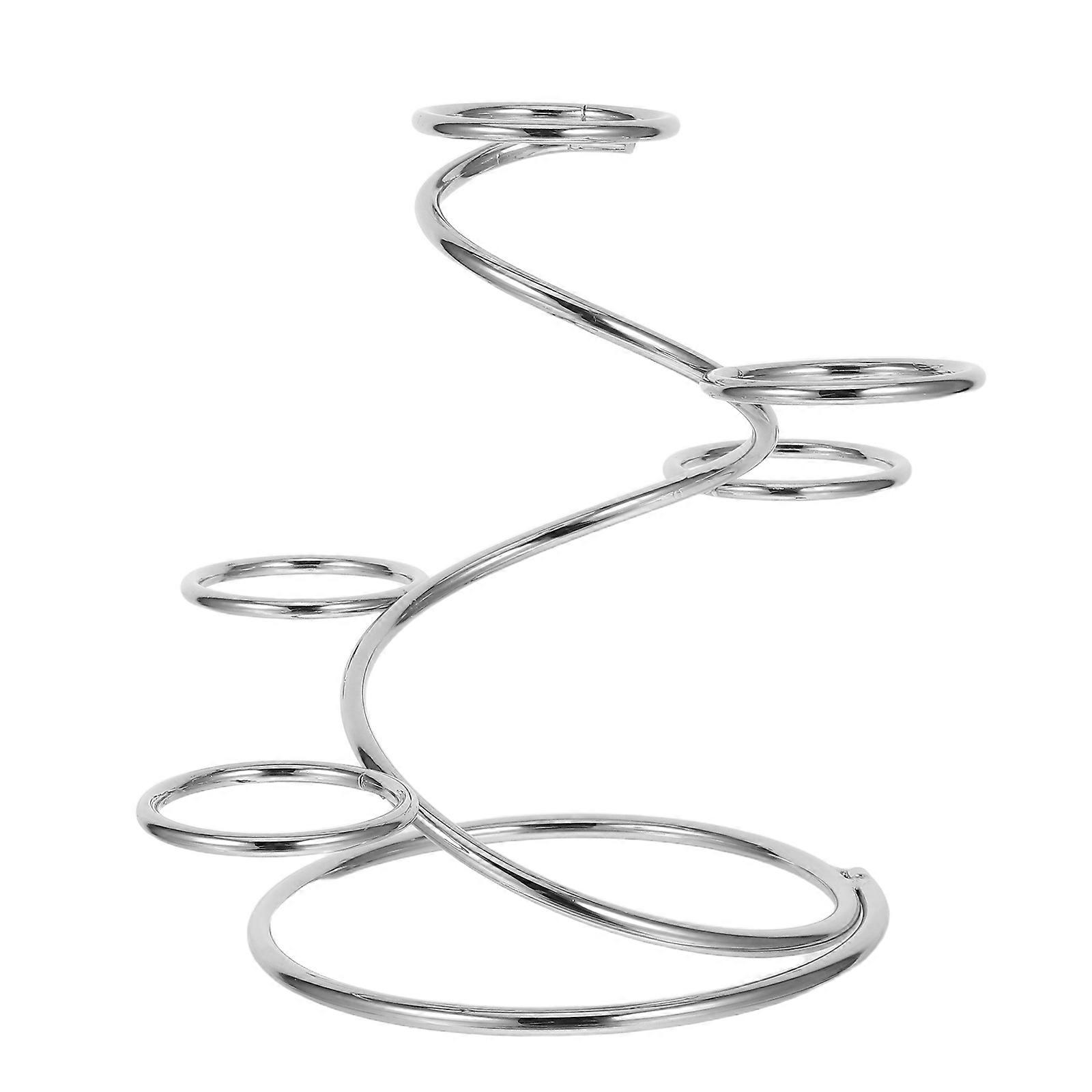 Silver Metal Crystal Ball Display Stand with Elegant Design for Home or Office Decor Compatible with Various Sizes