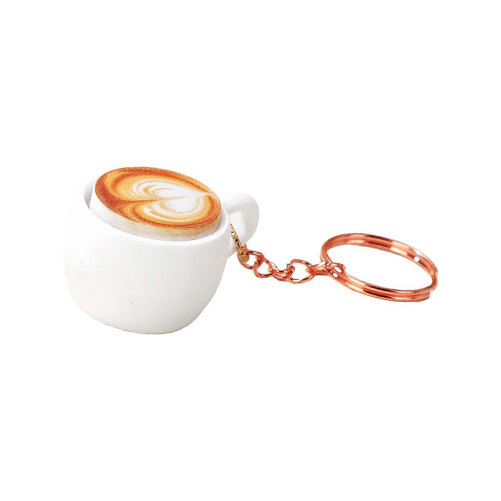Unique Resin Keychain Shaped Like Coffee Mug with Built in Press Function to Relieve Stress Ideal for Daily Fashion Accessory Multicolor