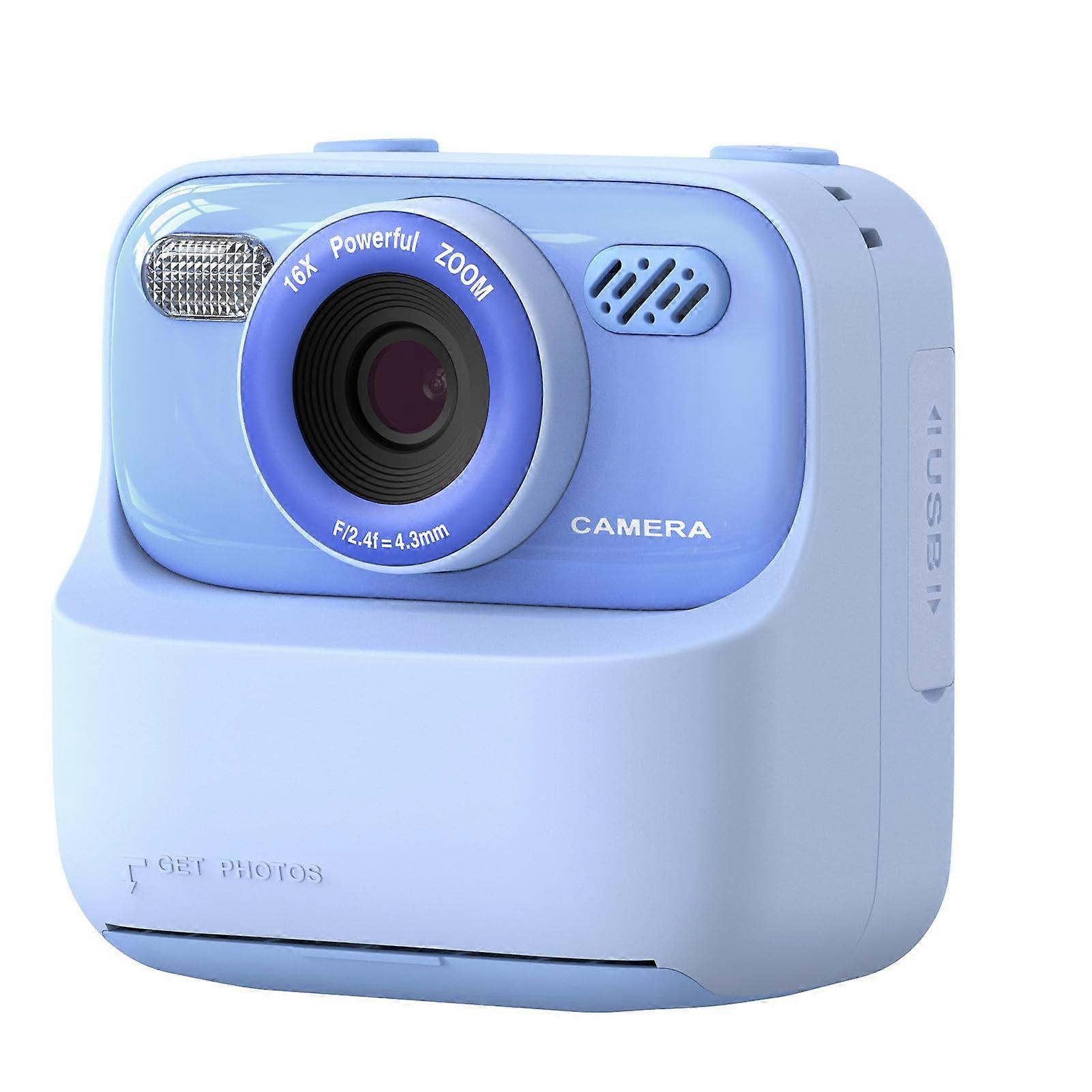 Kids Instant Print Camera with 32GB Memory, 1080P Video, 2.4Inch Display, Birthday Gift Blue