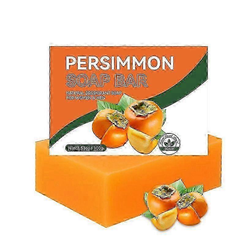 Persimmon Soap Bar for Body Odor Control, Natural Deodorant Body Bar Soap for Eliminating Body Odor, Remove Nonenal Body Odor