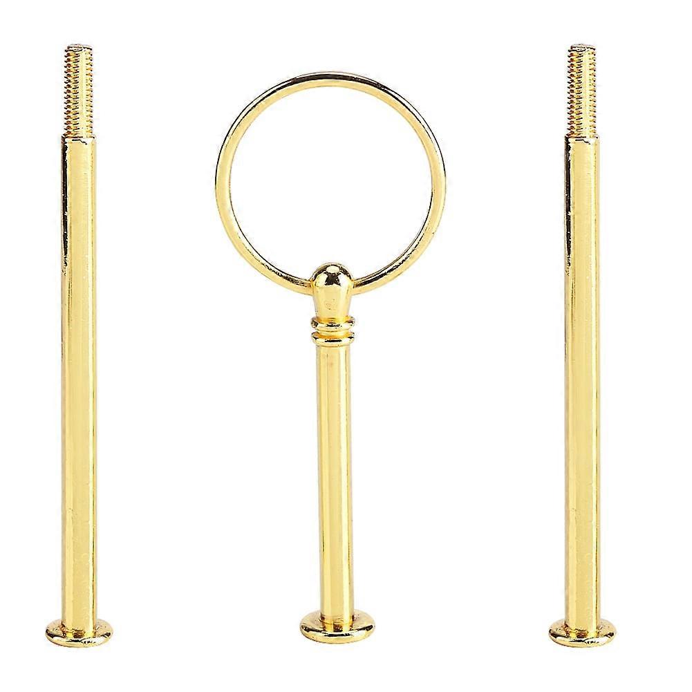 Cake Fitting Set - Multi-Tiers Cake Cupcake Tray Stand Handle Fruit Plate Hardware Fitting Holder(Gold 3)