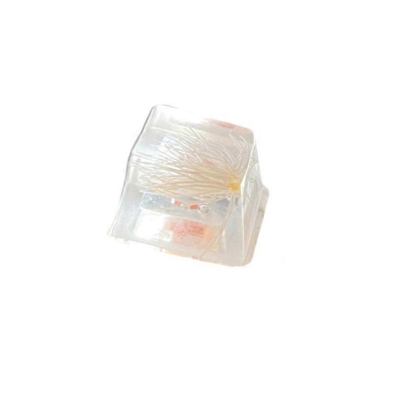 ESC Keycap Transparency Resin Keycap for Mechanical Keyboards Showcasing Delicatedly Pine Blossom Designing