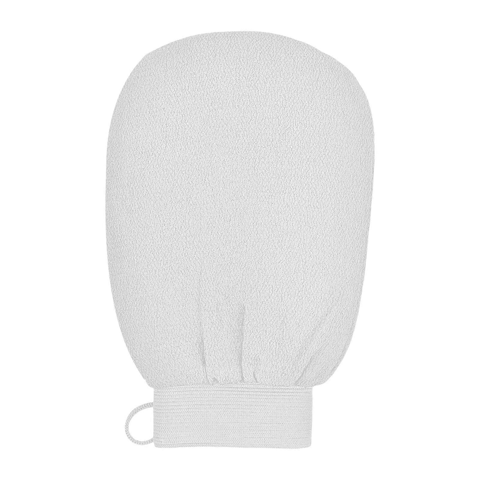 Exfoliating Bath Gloves for Smooth Skin Gentle Body Scrub with Hanging Loop for Men and Women White