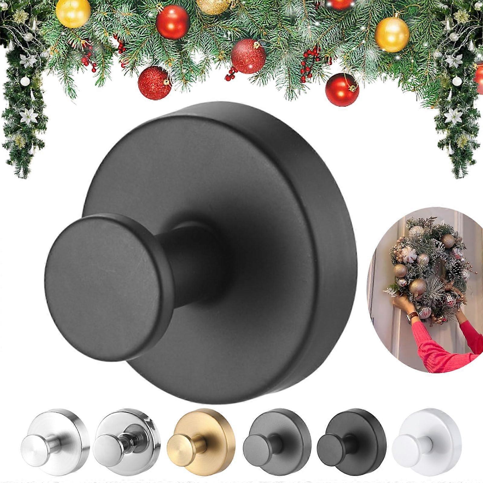 Suction Cup Wreath Hooks Heavy Duty Rustproof Holds Up to 15lbs for Front Door Glass Black