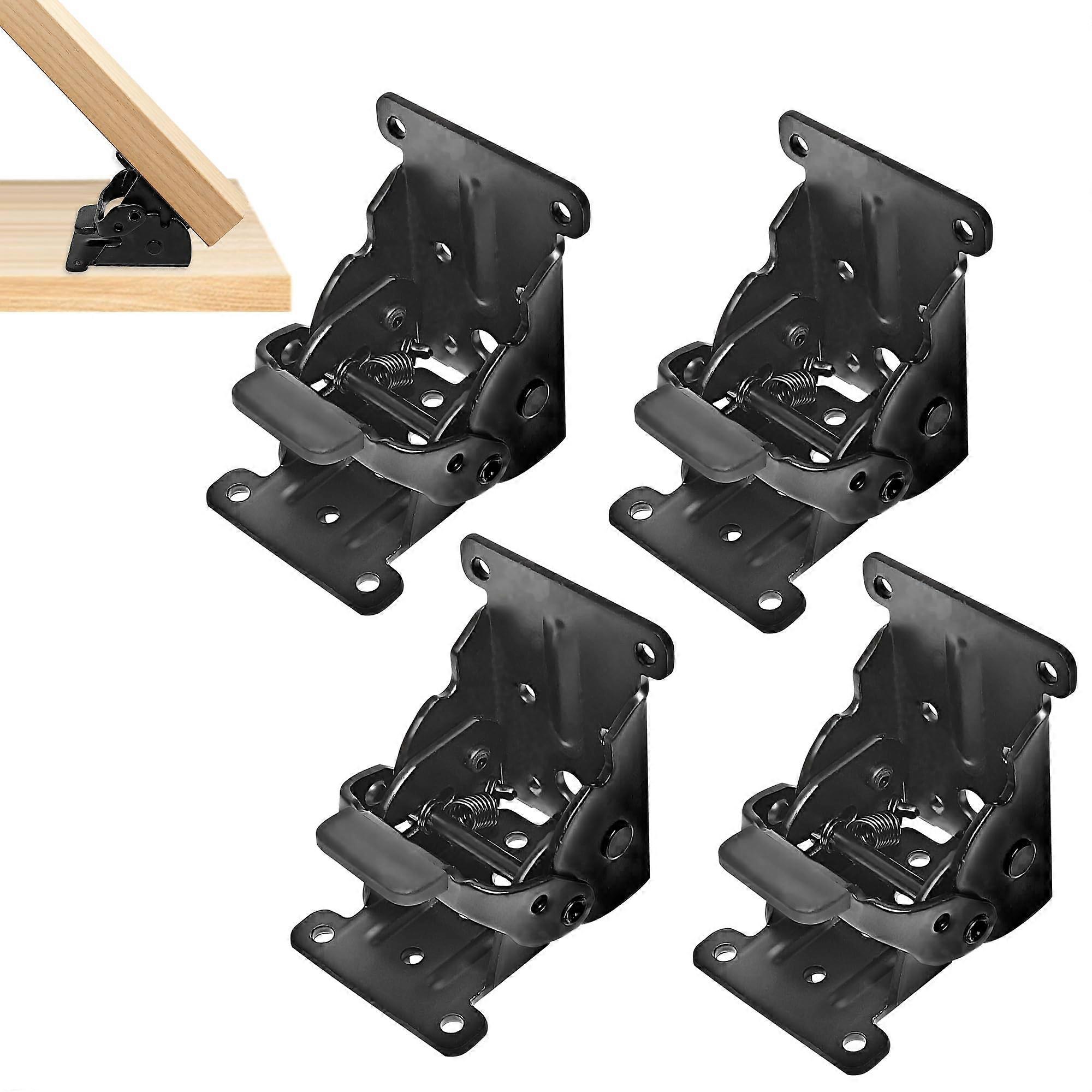 4 Pack 90 Degree Folding Table Leg Brackets Heavy Duty Self Locking Hinges Steel Hardware Set