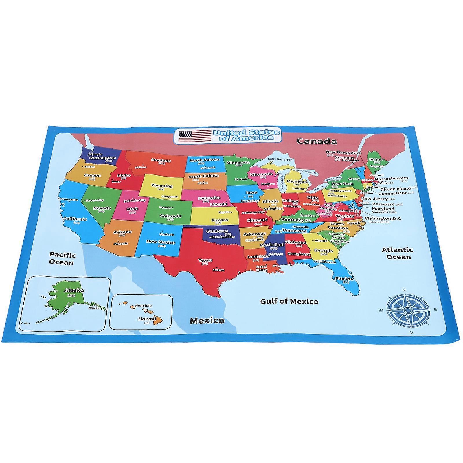 Geography Learning Poster Kids Fun Wear-resistant Poster Multi 1 Sheet