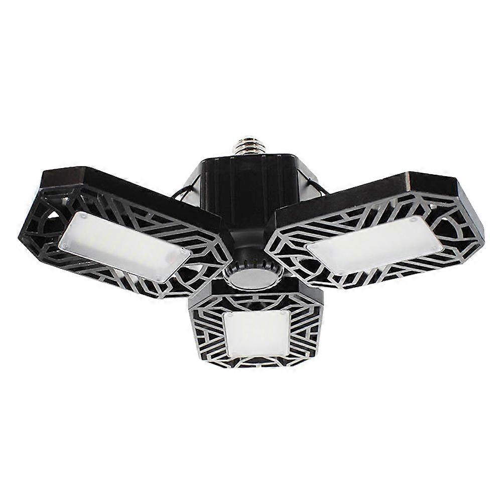 Garage Light 80W Bulb Folding Three-Leaf Deformation Lamp for Garage