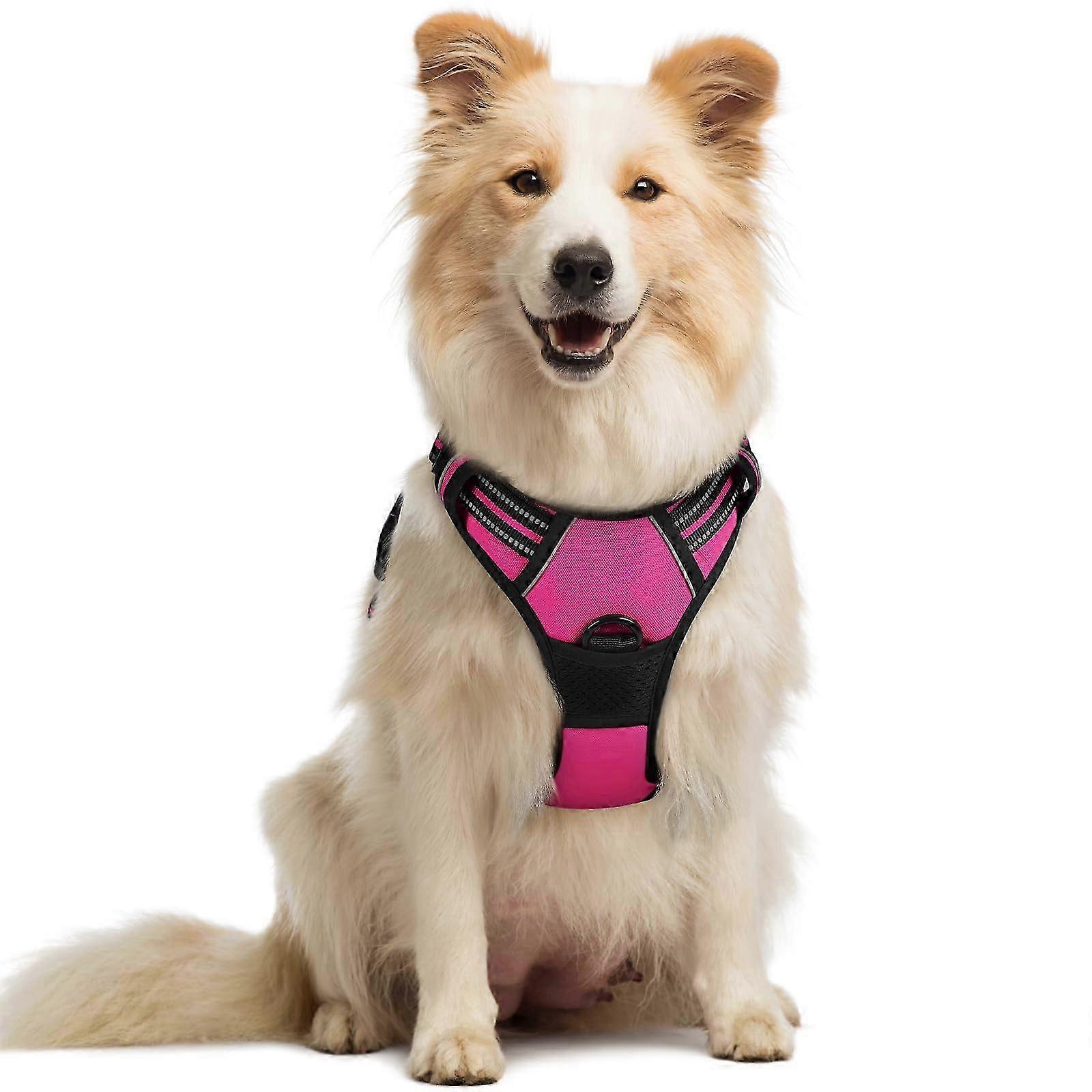 2026 Medium - size (M) No - Pull Adjustable Reflective Dog Harness with Soft Padding
