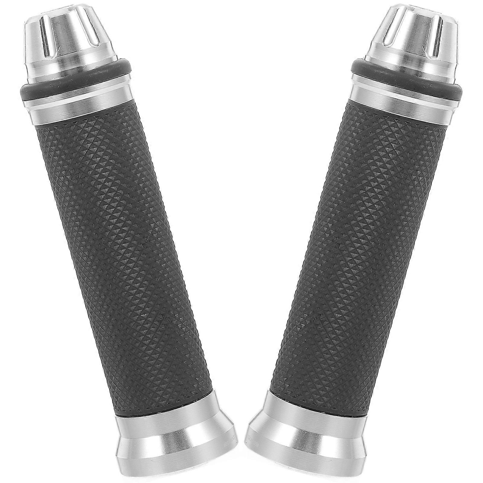 Motorcycle Handlebar Motorcycle Grips for Replacement 4Pairs Silver