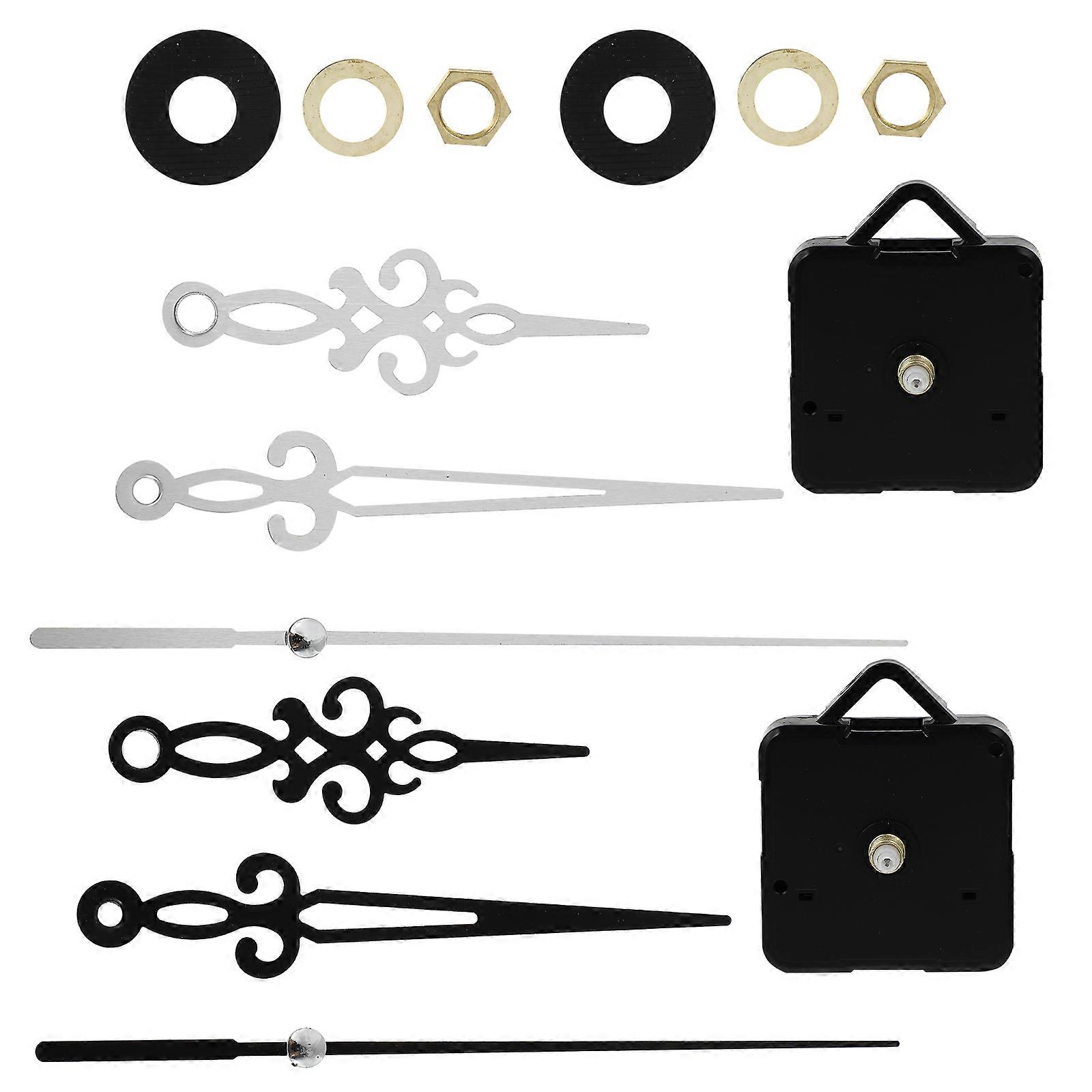 Black Plastic Silent Clock Movement DIY Quartz Parts 2Pcs for Clock Use