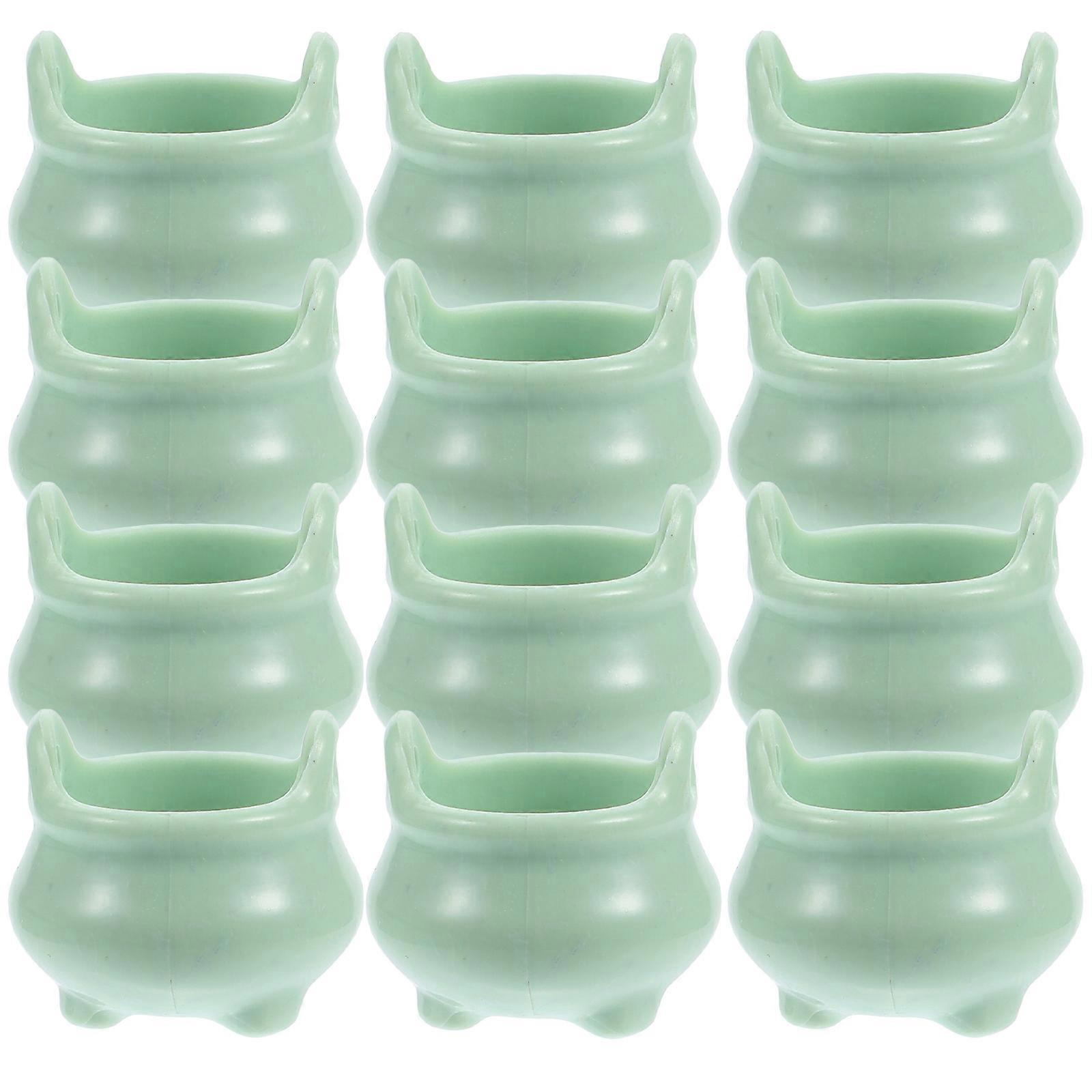 Witch Cauldron Plastic Mini Cauldron for Decoration 24Pcs Light Green Set