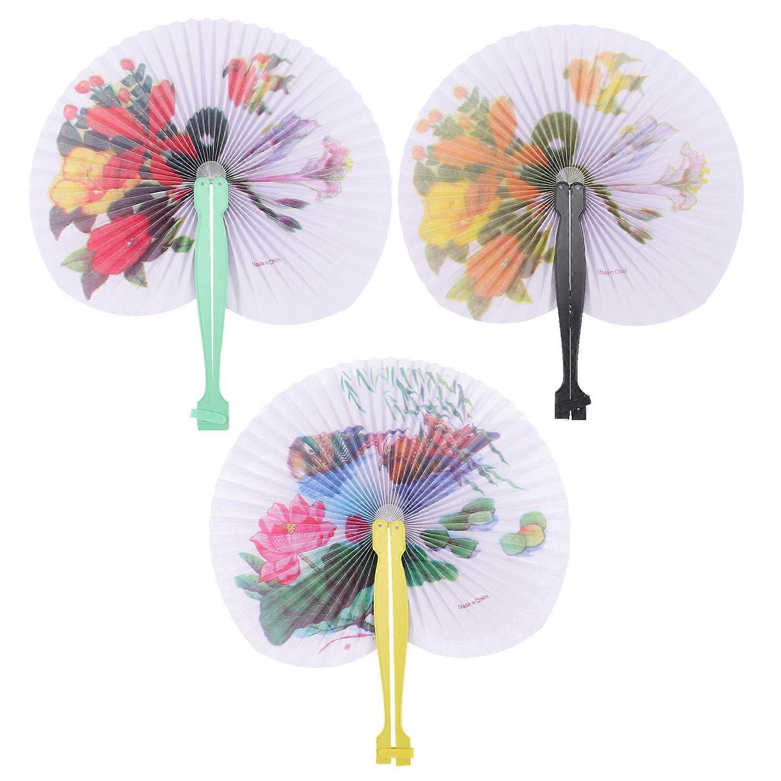 Decorative Folding Fans Chinese Style 9Pcs Handheld