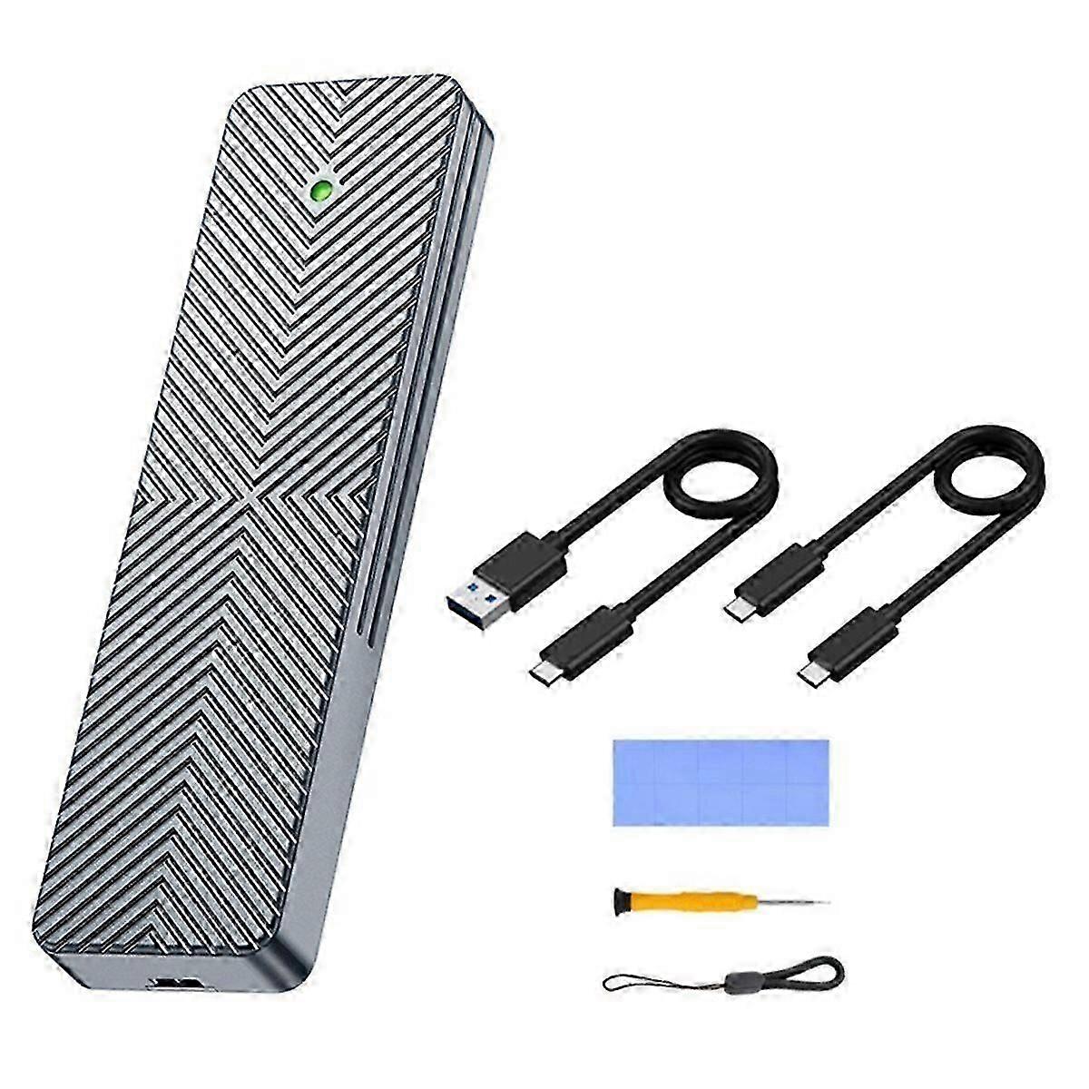 M.2 Solid State Mobile Hard Disk Box 10Gbps Dual Protocol NVMe/NGFF External Box USB3.2 M.2 SSD Enclosure