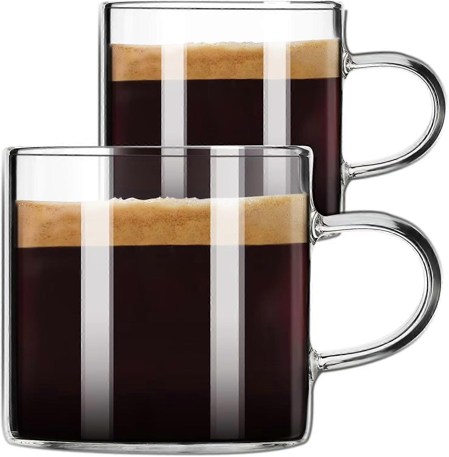Espresso cup set (2 pieces), 120ml insulated glass espresso cup