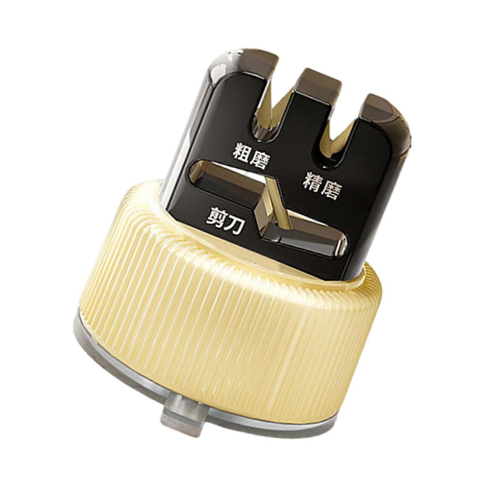 Knife and Scissors Sharpener with Powerful Suction Cup Base for Kitchen and Camping Black