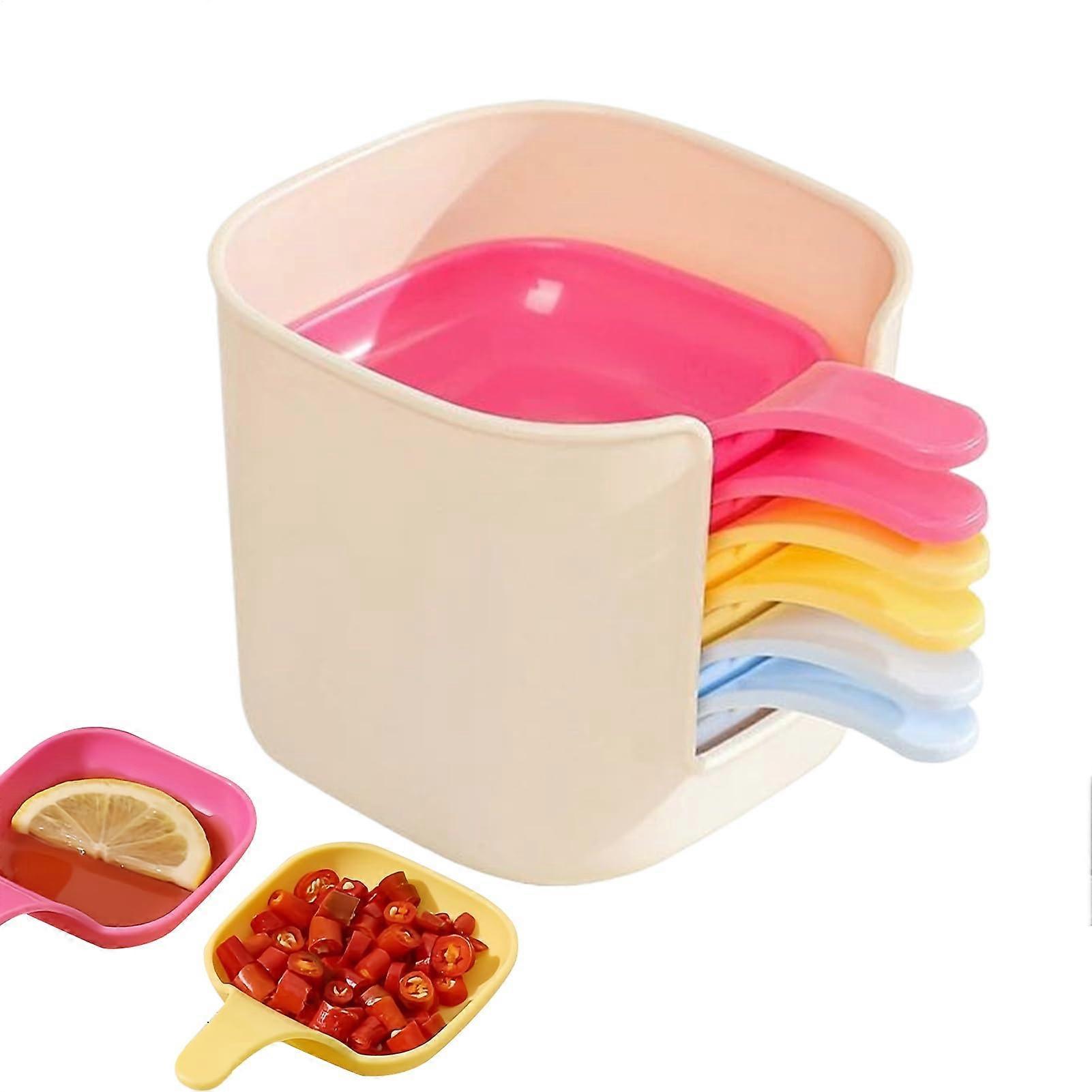 6pcs Mini Dip Bowls with Handles, Stackable Serving Bowls for Sauce Appetizers, Stain Resistant