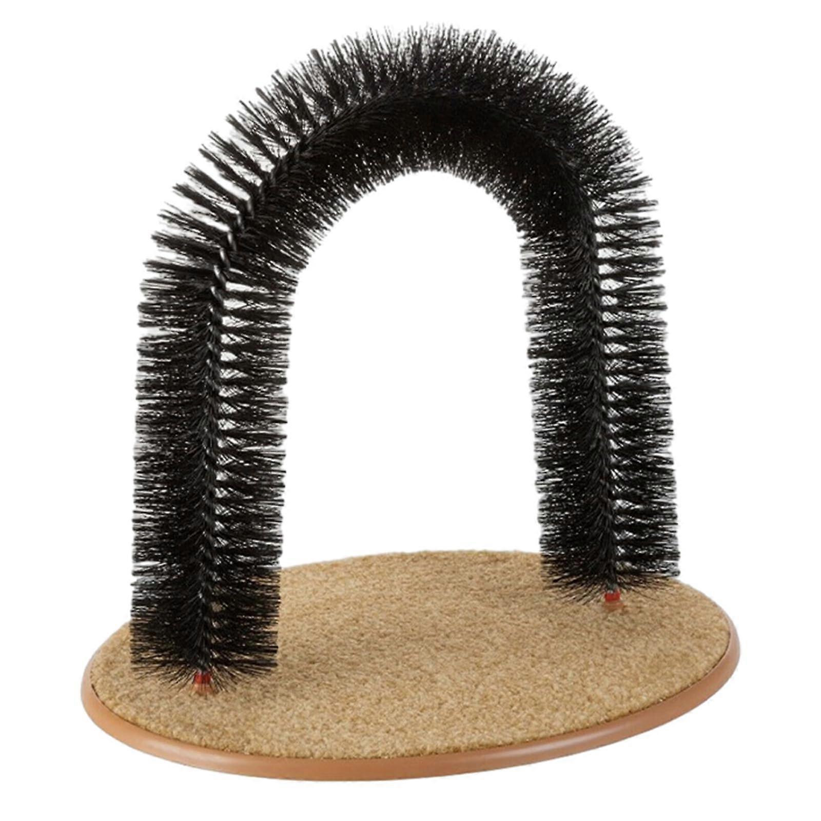 Cat Scratcher with Grooming Arch Brush Interactive Toy for All Cats Durable Scratch Board