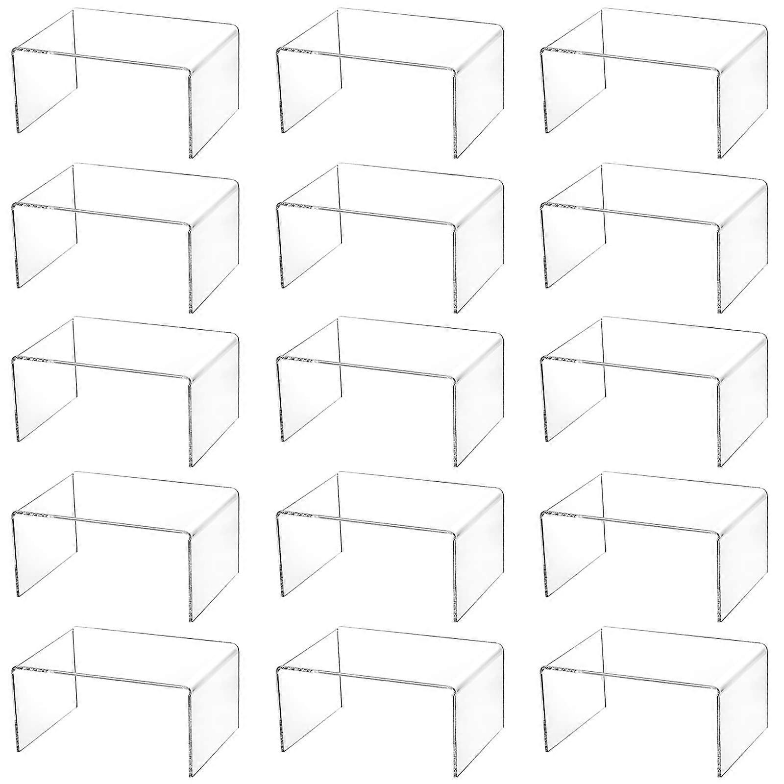 16 Pack Clear Acrylic Display Risers for Figures, Cupcakes, Jewelry and Buffet Decor