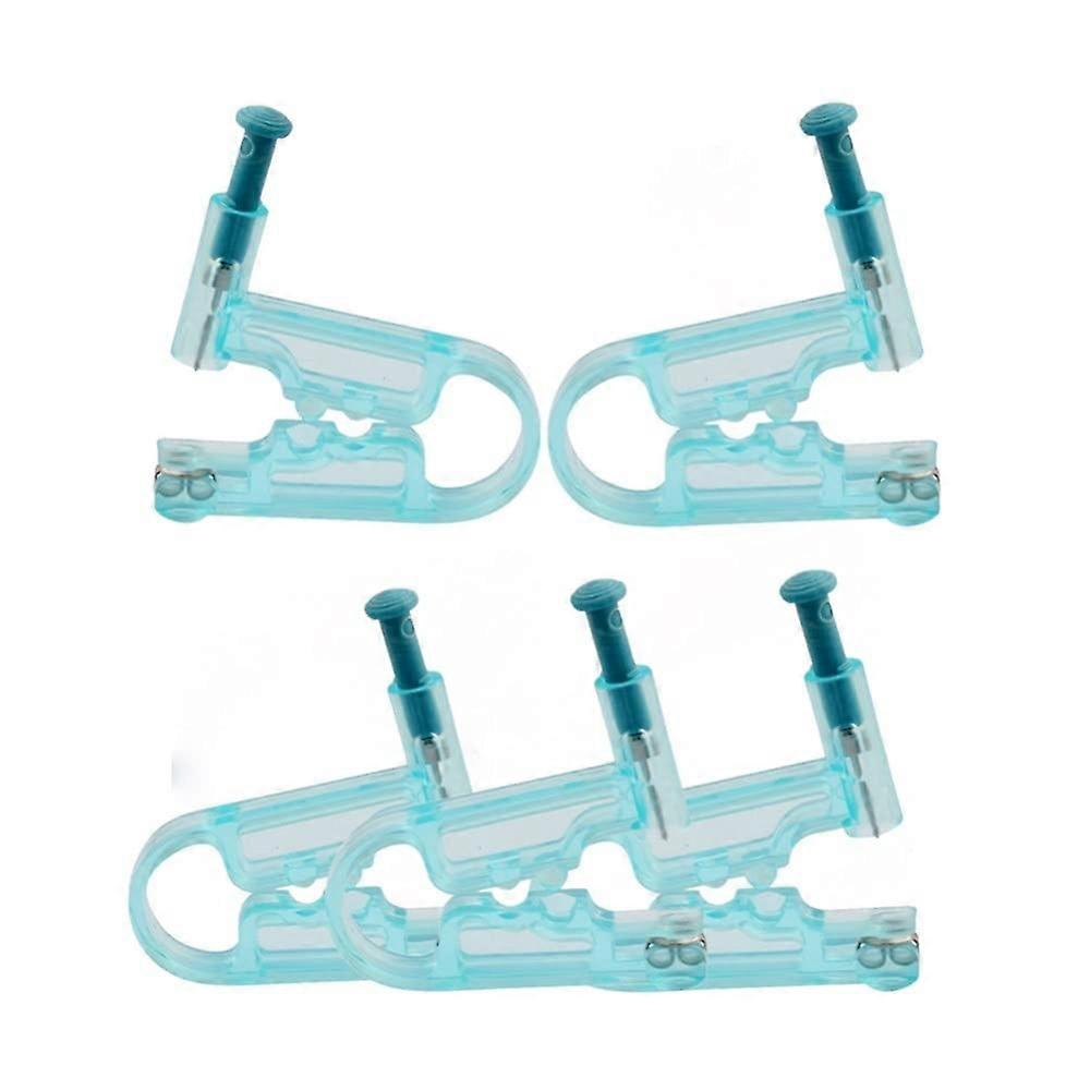 5pcs Disposable Ear Piercing Gun Kit with Stud Earrings, Hygienic SingleUse Design, Blue