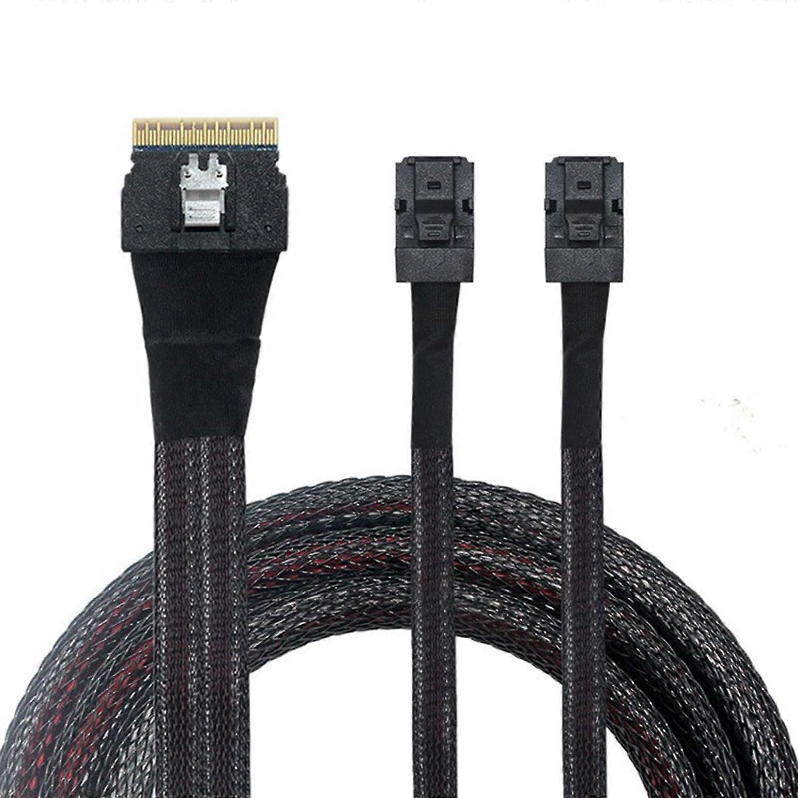 SFF8654 8i to Dual SFF8643 SAS 4.0 Server Cable 0.5m Speed Data Center Connection