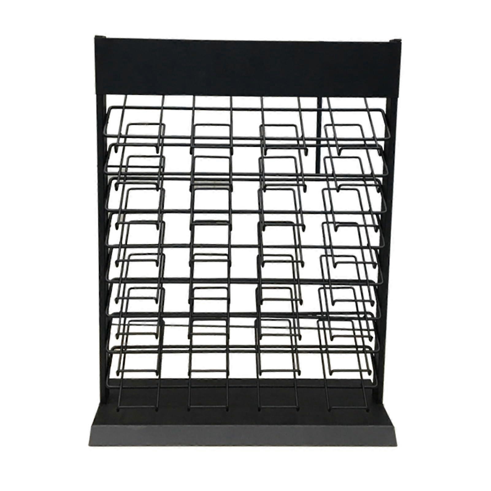 Floor Tile Display Rack with Large Capacity, DoubleSided Wood Stand for 32 Floor Tile Samples