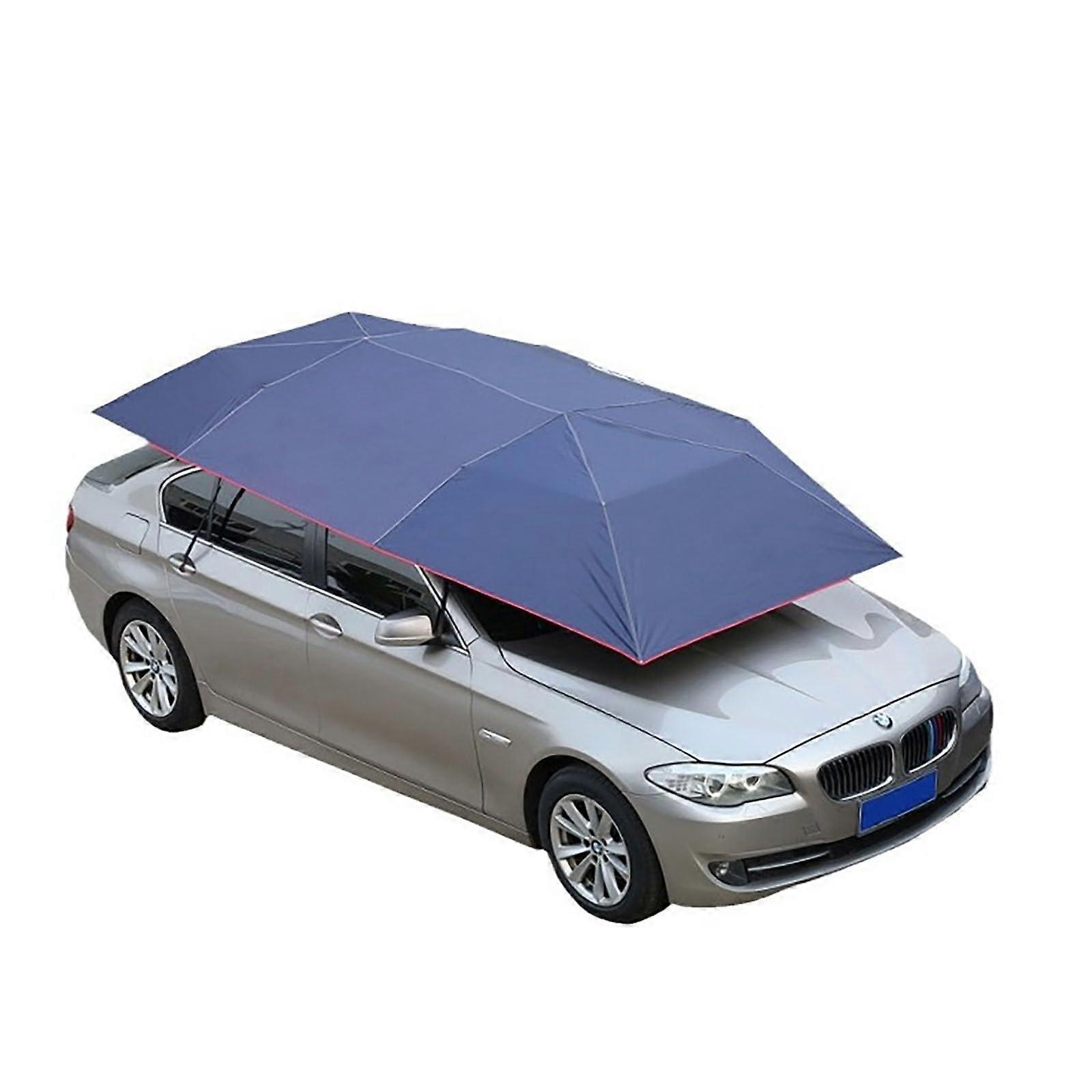 Portable Car Canopy Automatic Foldable Car Shelter Quick Setup Windproof Vehicle Cover Blue