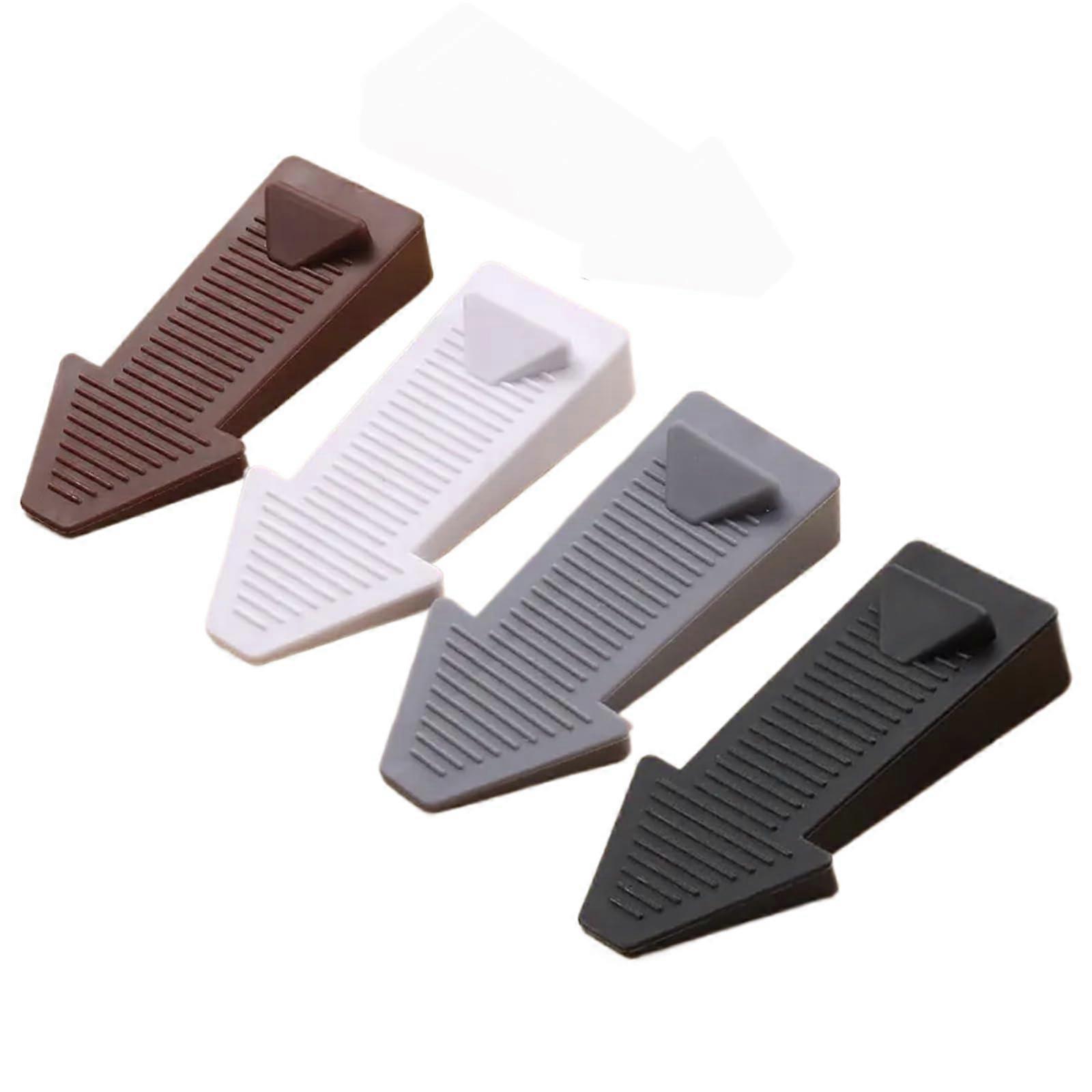 4Pcs Rubber Door Stopper Wedge with Non Slip Grip, Adjustable Gap Fit, Stackable Design, 4 Colors