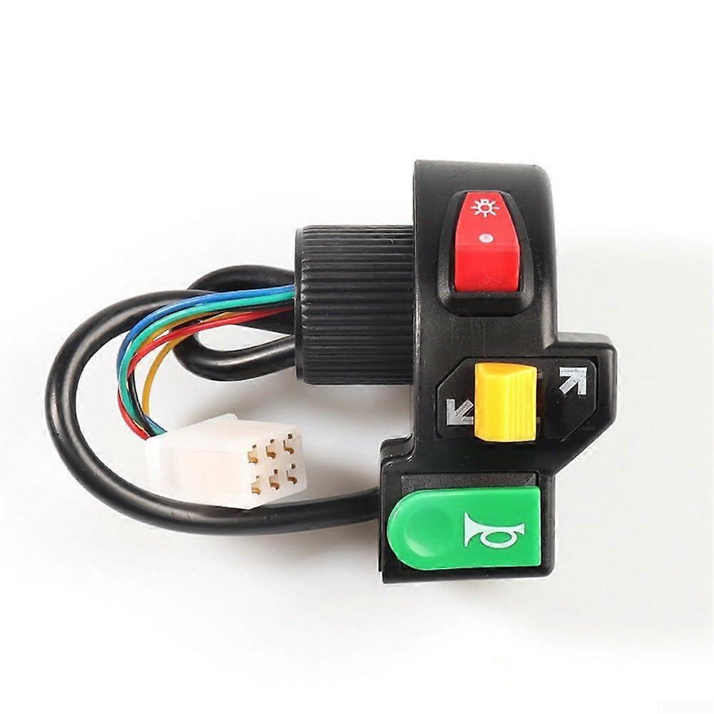 Electric Bike Switch with Headlight and Turn Signal, MultiFunction Scooter Handlebar Control