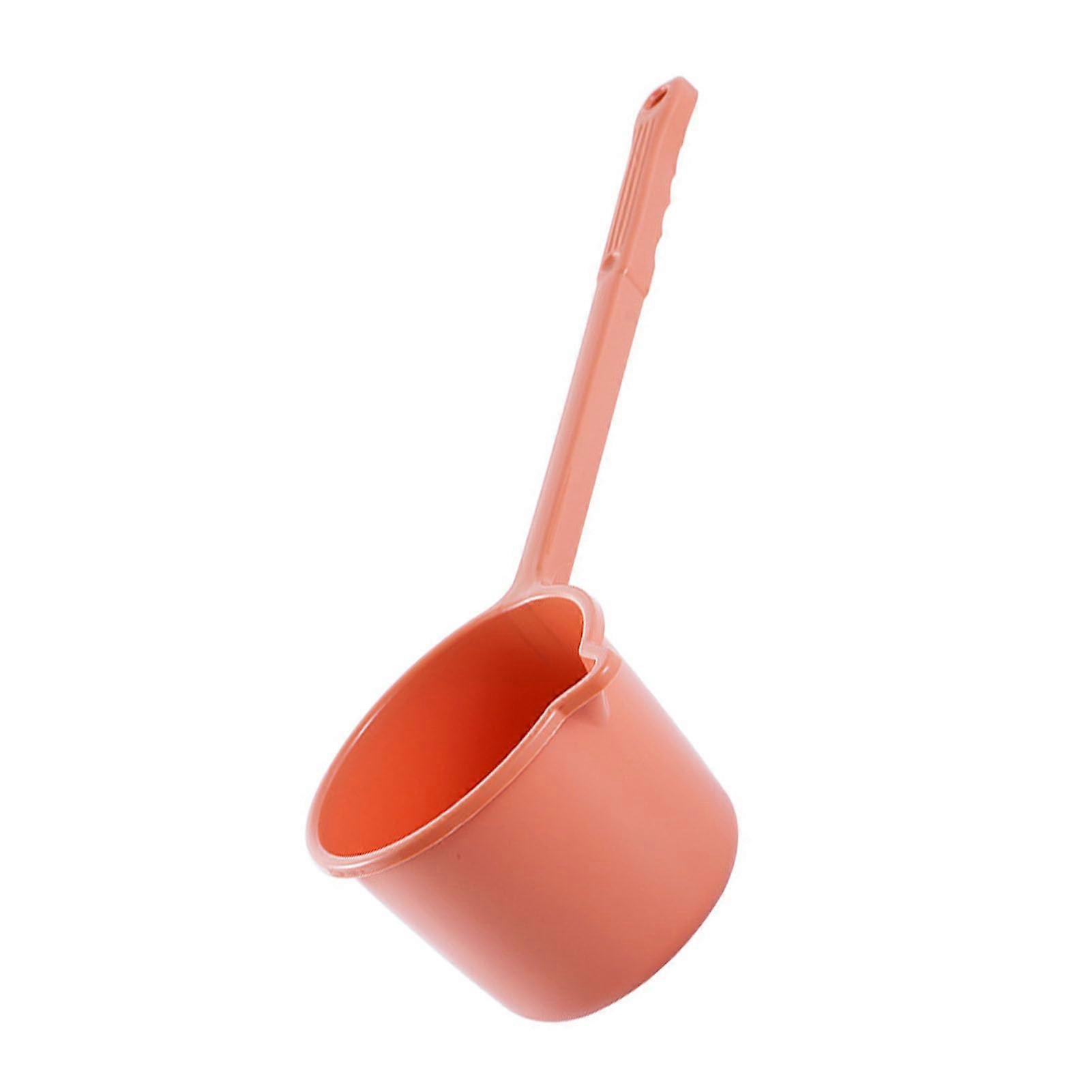 Plastic Kitchen Scoop with Thickened Handle, Red Ergonomic Water Dipper for MultiPurpose Use