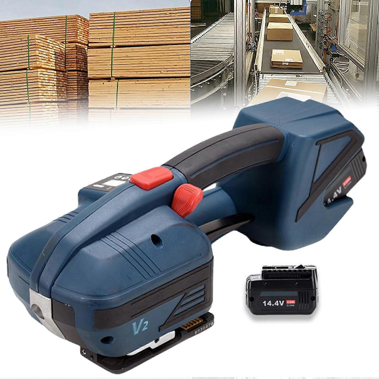 Electric Strapping Machine with LCD Screen 9003200N Cordless PET PP Tool for Industrial Packaging