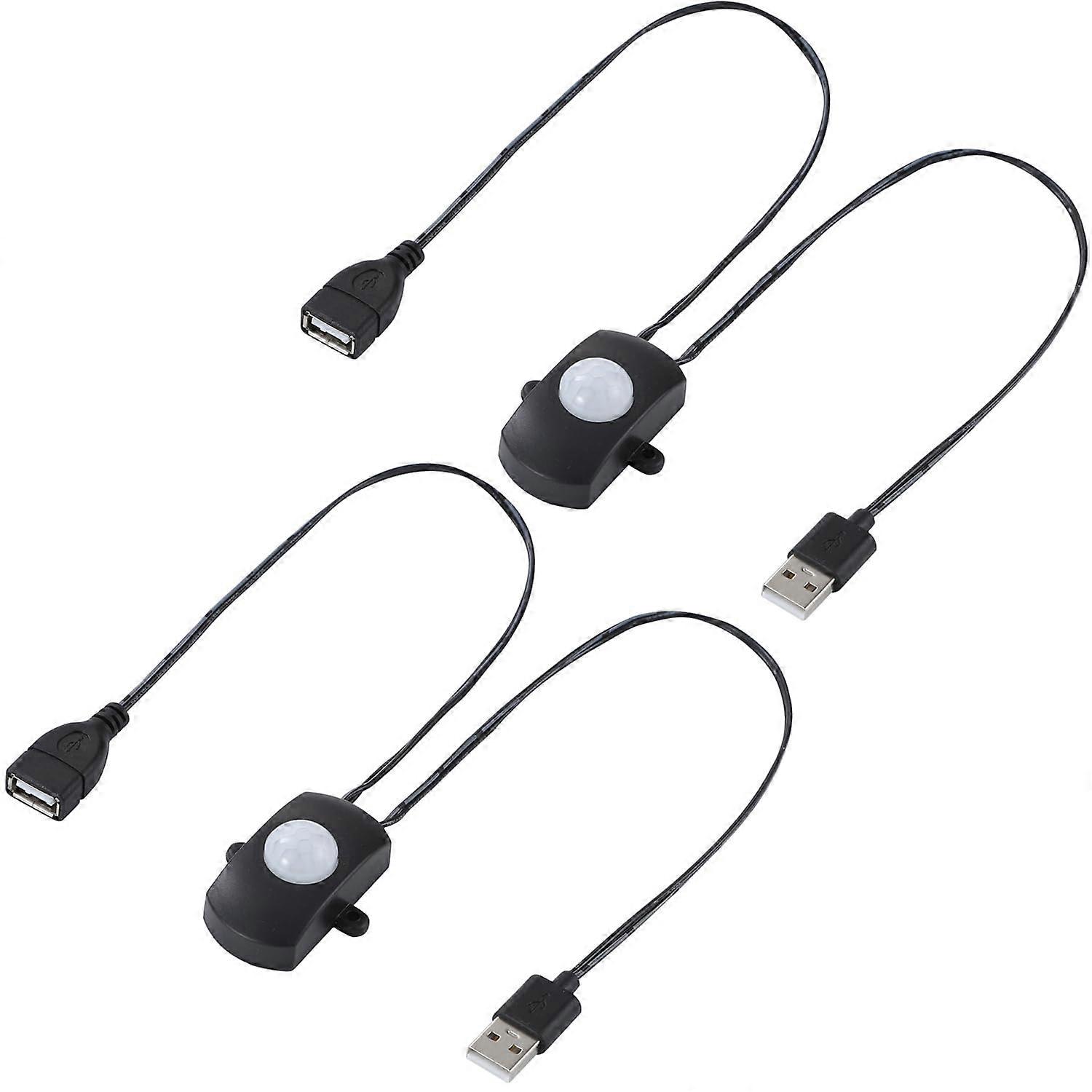 Mini PIR Motion Sensor Switch USB Powered for LED Lights, Smart Motion Detection, 2 Pack