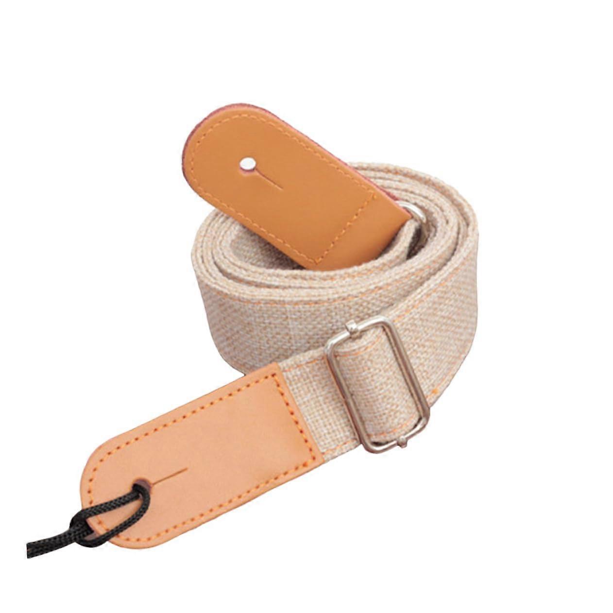 Leather and Cotton Adjustable Ukulele Strap with Comfortable Shoulder Support and Secure Attachment