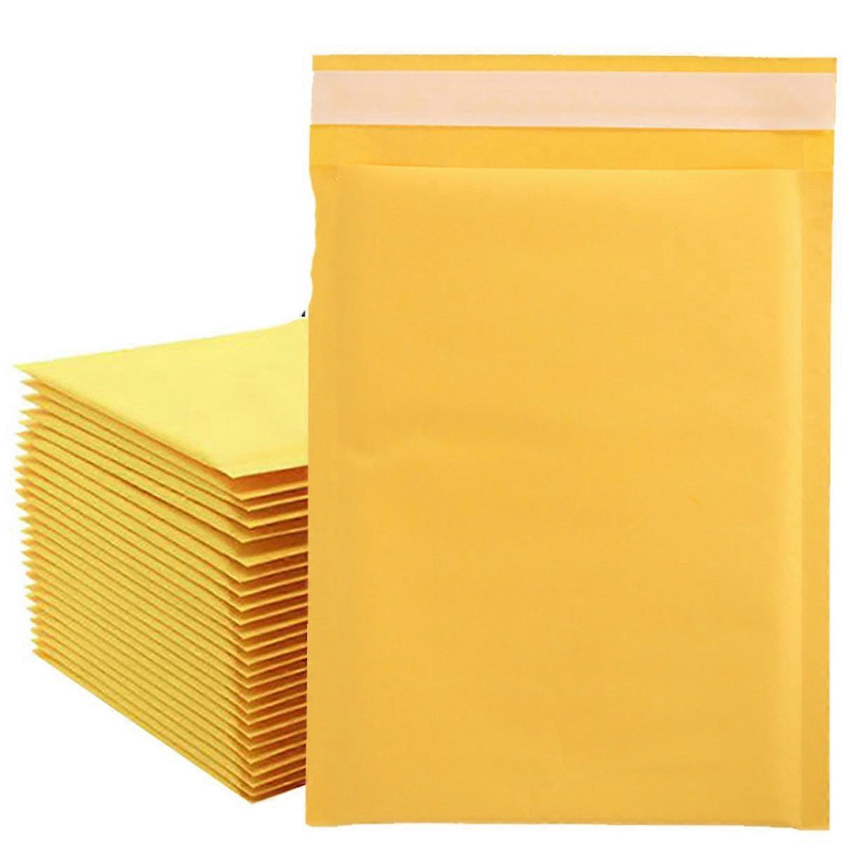 50PCS Kraft Bubble Mailers 25x30cm Self Seal Waterproof Padded Envelopes for Secure