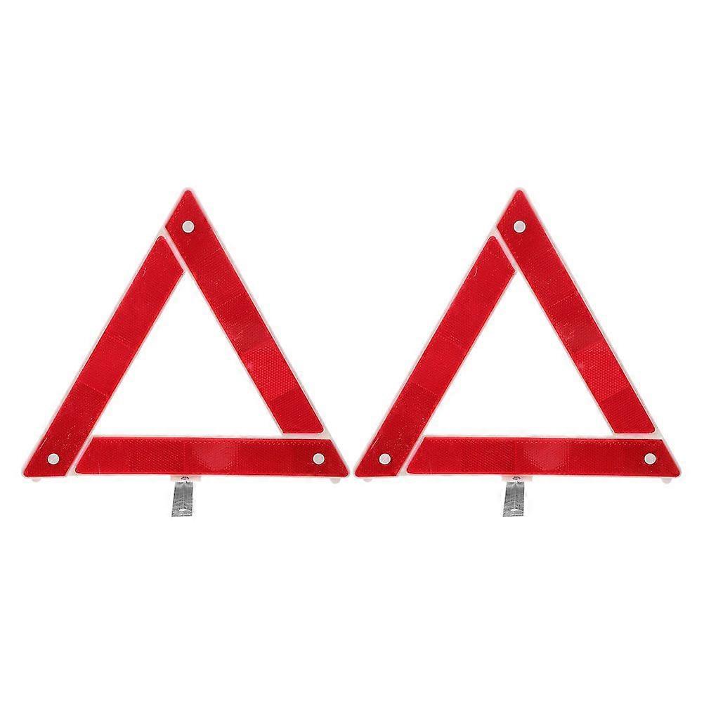 2pcs Roadside Emergency Reflective Tripod Foldable Reflective Triangular Red Reflector Safety Triangle Warning Sign Emergency Triangle For Vehicles Br