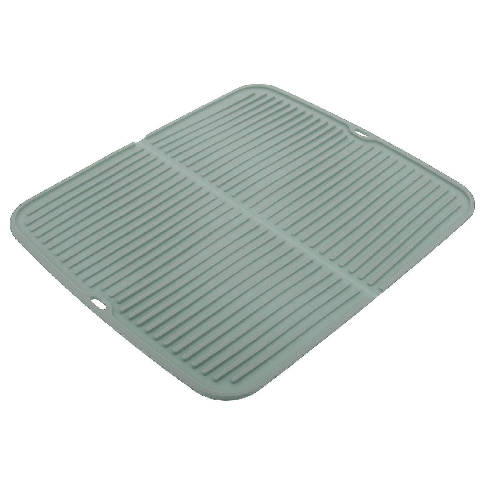 Green Silicone Kitchen Dish Drying Mat for Liquid Drainage with 1Pcs