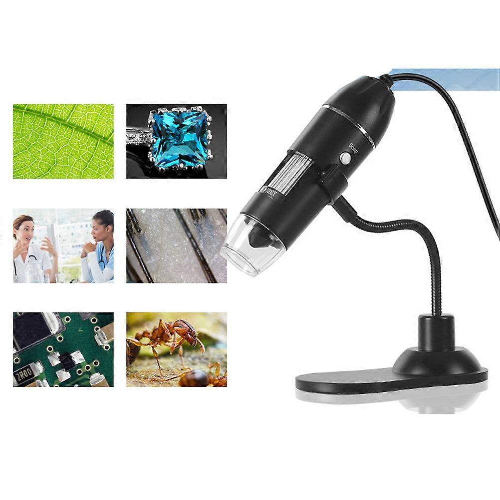 Digital Magnifying Glass USB Microscope for Magnifying Use 3Pcs Set Black
