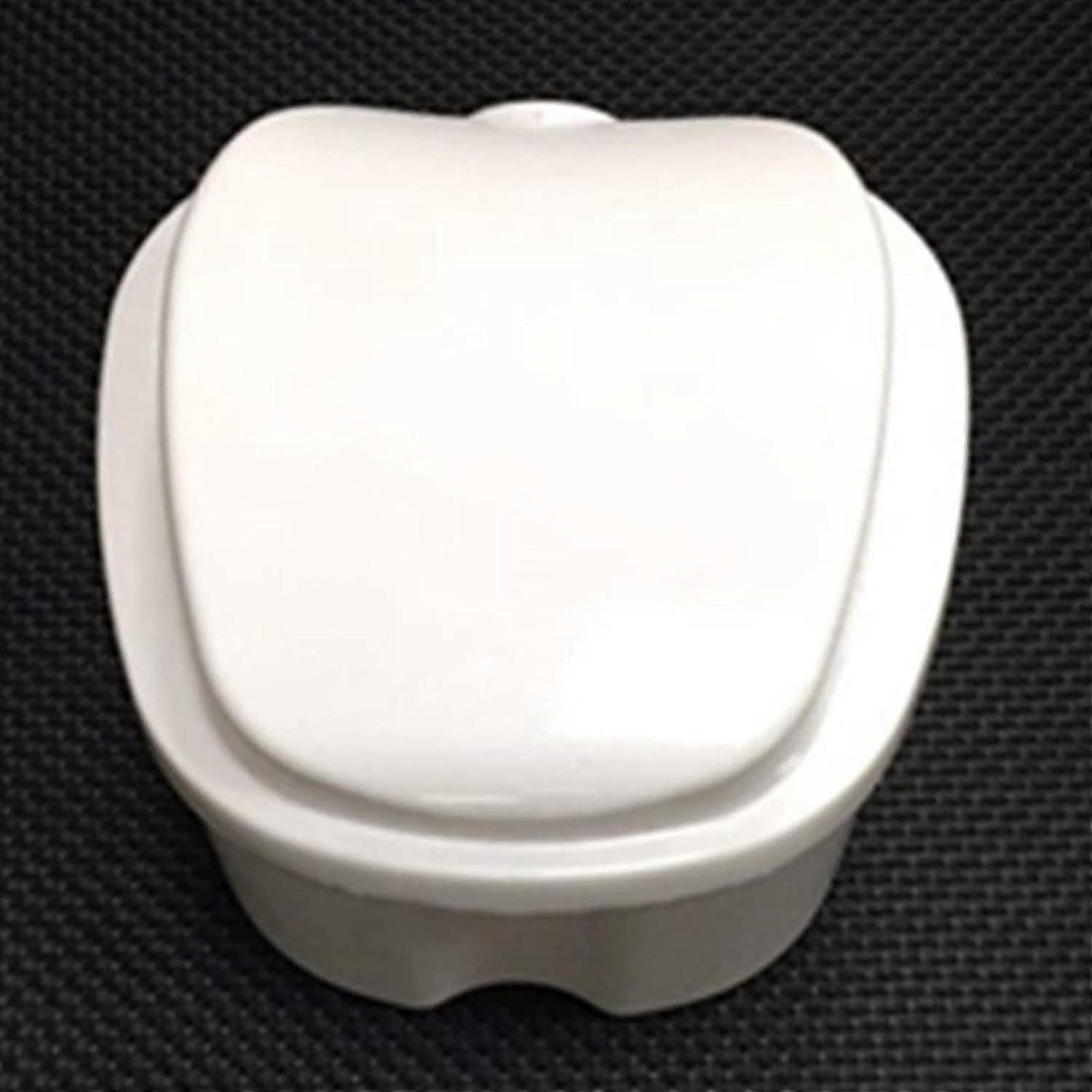 Denture Bath Cup with Removable Strainer Basket for Retainer and False Teeth Cleaning, 2 Pack