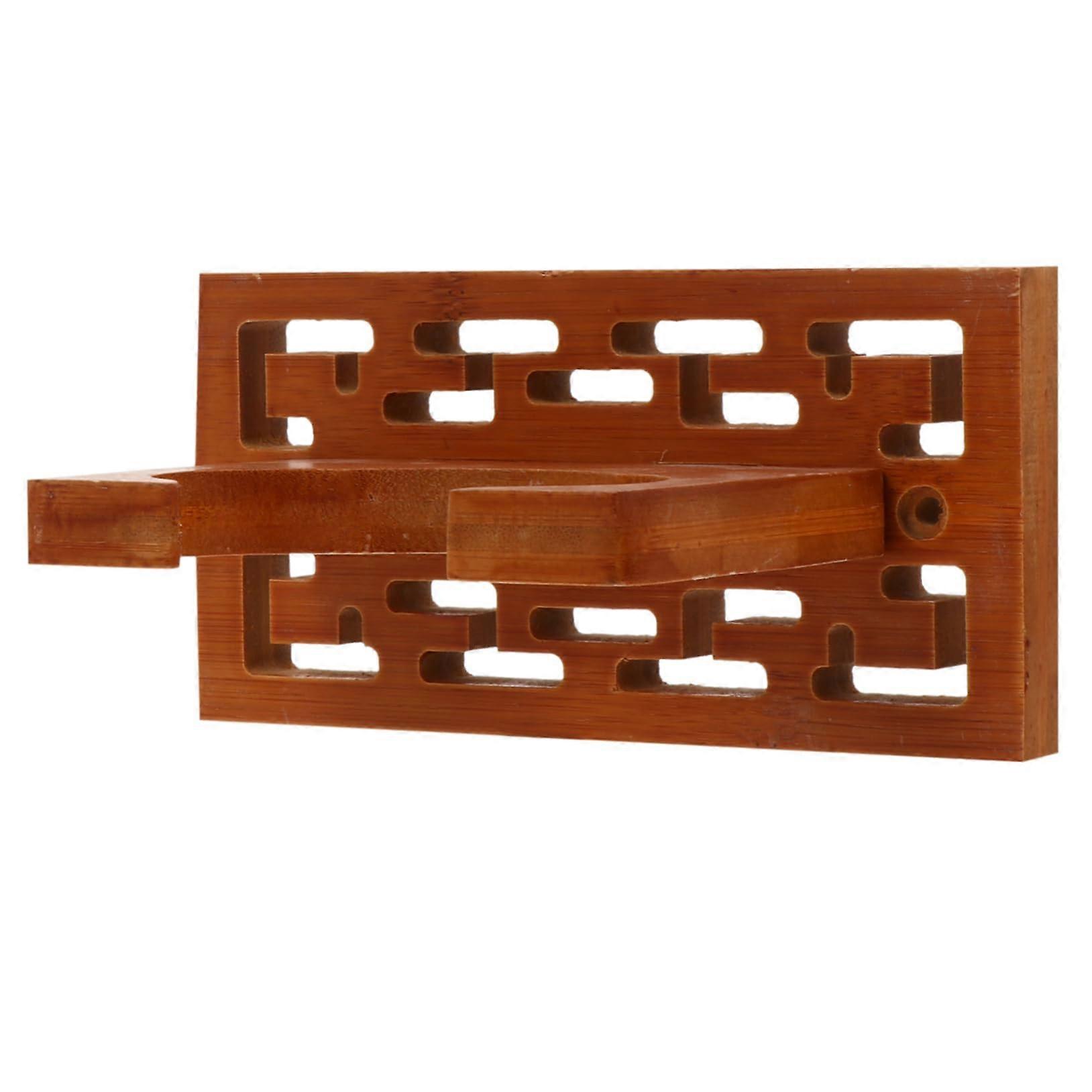Wooden WallMounted Cucurbit Flute Rack with Adjustable Universal Fit for Secure SpaceSaving Display
