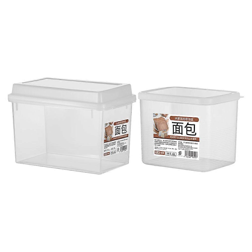 Transparent Bread Box 2Pcs for Airtight Bread Storage on Kitchen Counter