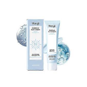 Feuchtigkeitsspendende Sonnencreme mit niedermolekularer Hyaluronsäure, mattierendem Finish, ohne weißen Film, LSF 50+ PA++++, beruhigende Feuchtigkeitspflege, täglicher Sonnenschutz für trockene, fettige und empfindliche Haut