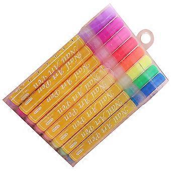 8pcs Nail Art Pens Colored Nail Point Graffiti Dotting Pens DIY Nail Art Pens Manicure Supplies
