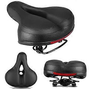 Selim de bicicleta com espuma espessa e adesivo refletor para maior segurança ao pedalar.