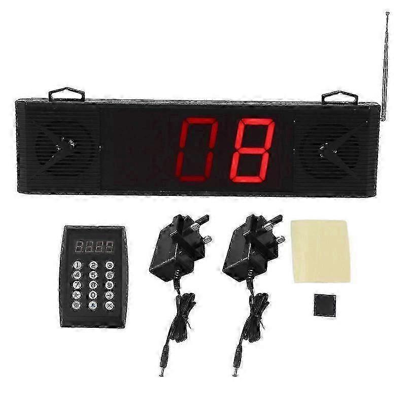 Queue calling system with loud speaker and 3-digit display for office use
